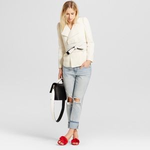 Cream Belted Blazer from Who What Wear